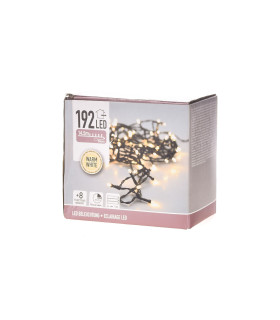 192 Luces LED a Pila Blanca con Cable Negro Alparamis