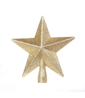 Estrella Punta de Árbol Dorada 19 cm Alparamis