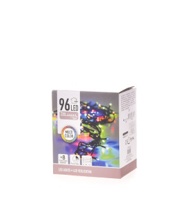 96 luces LED a Pila Multicolor con Cable Negro Alparamis