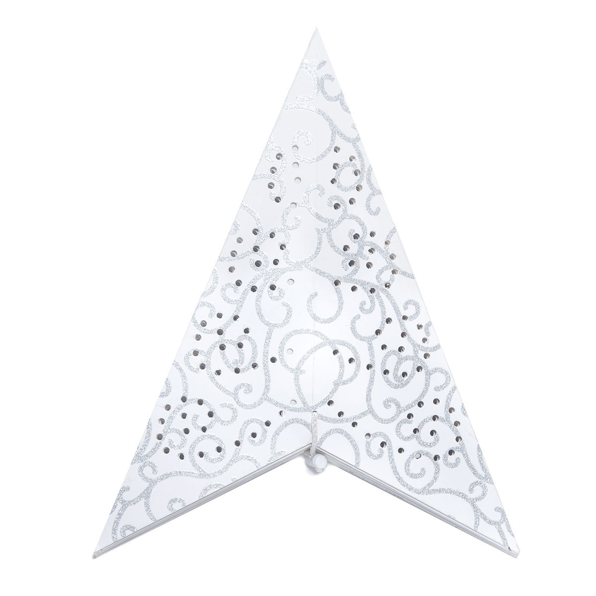 Estrella de Papel blanca y plateada con LED 60 cm