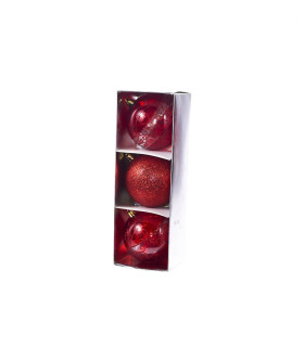 Bolas rojas de 8 cm x 3