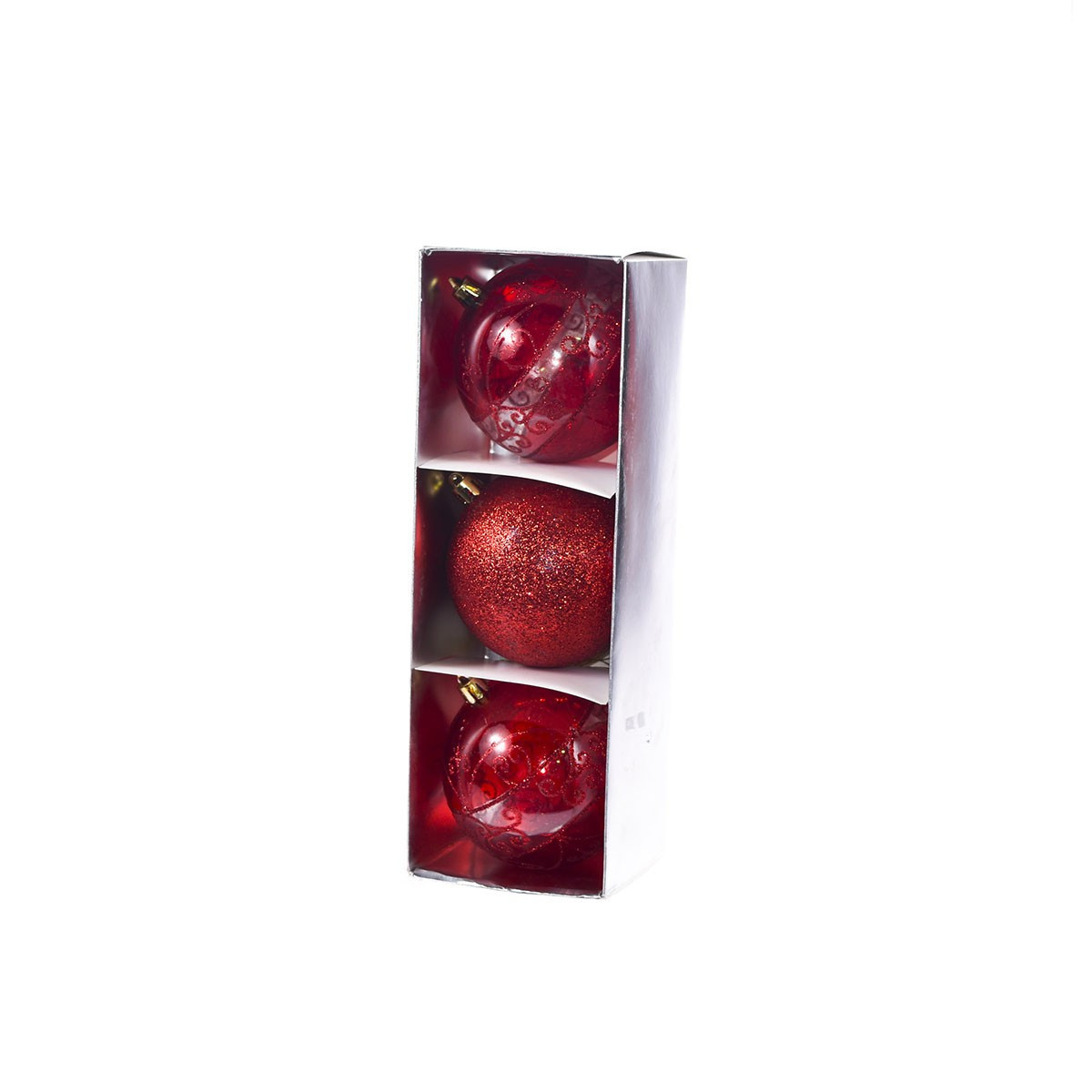 Bolas rojas de 8 cm x 3