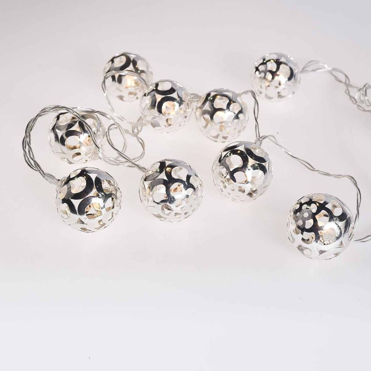 Luces de bolas LED Plateadas 4 cm