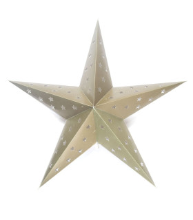 Estrella de Papel dorada con LED 60 cm