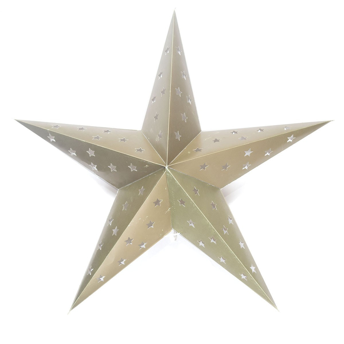 Estrella de Papel dorada con LED 60 cm