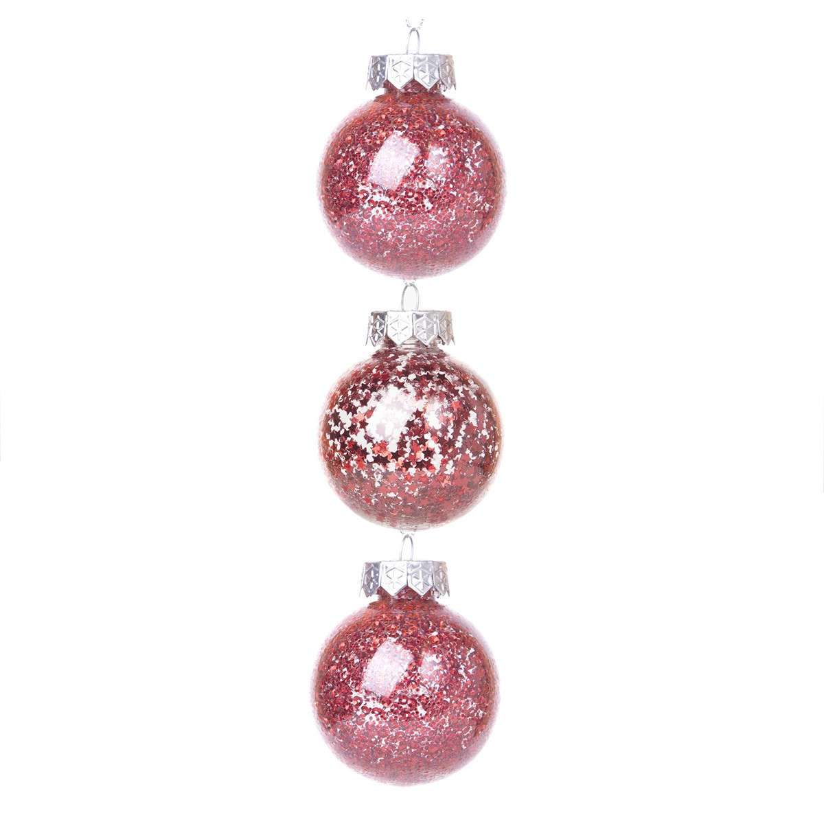 Bola de Glitter Roja de 6cm