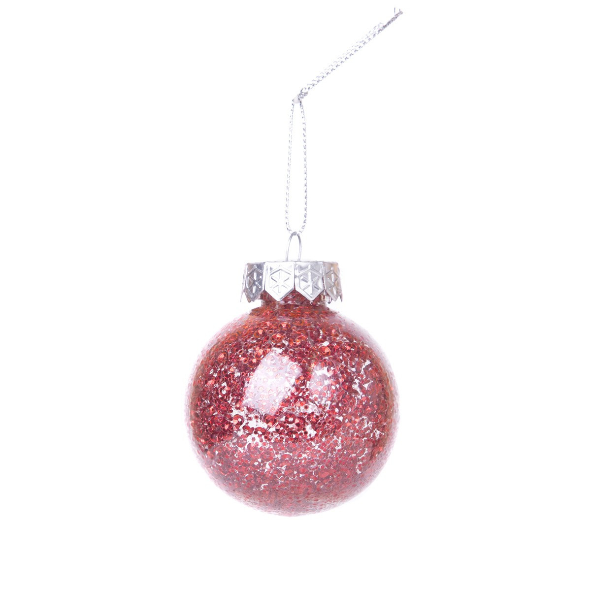 Bola de Glitter Roja de 6cm