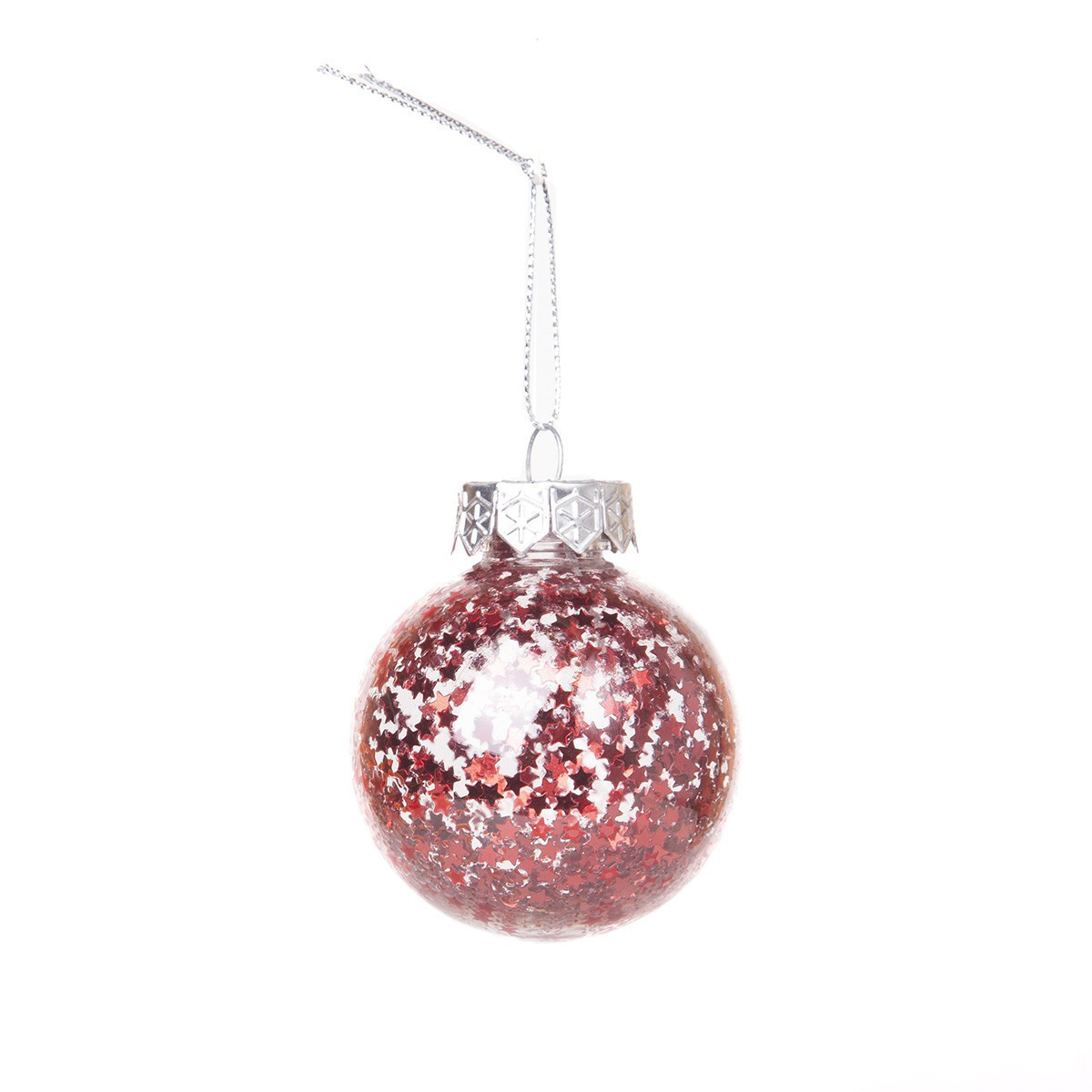 Bola de Glitter Roja de 6cm