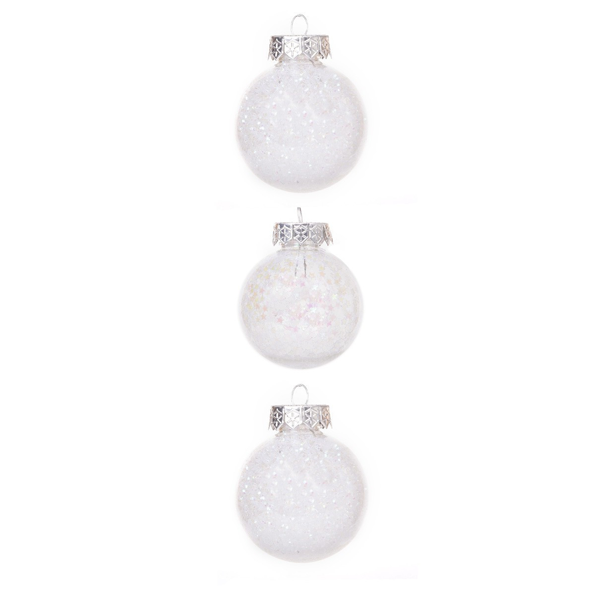 Bola de Glitter Blanca de 6cm