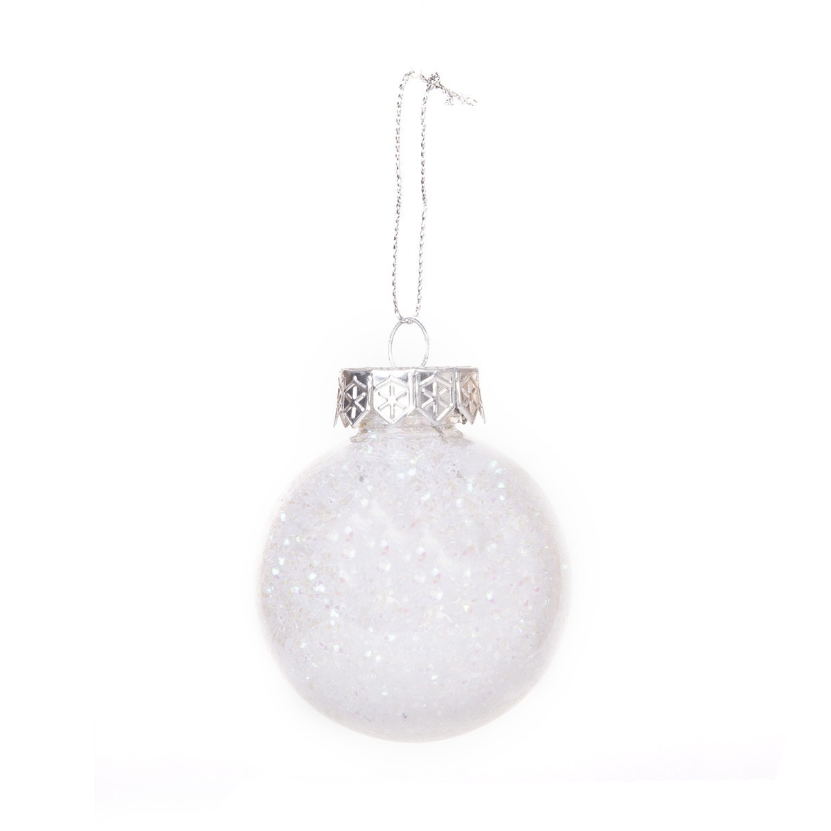 Bola de Glitter Blanca de 6cm