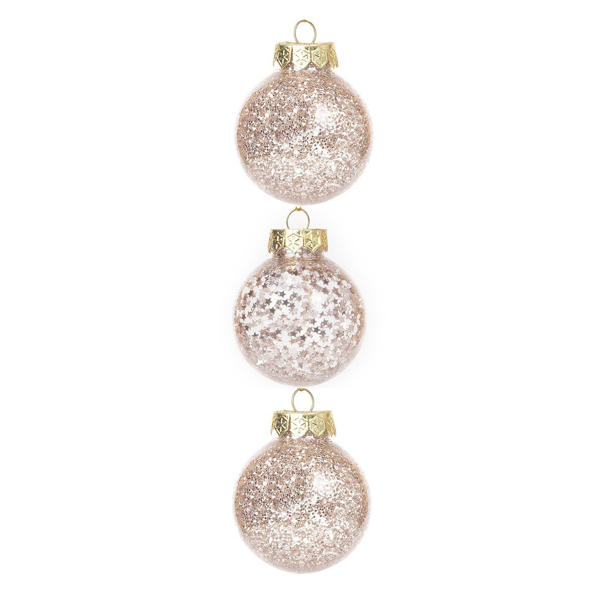 Bola de Glitter Champagne de 6 cm
