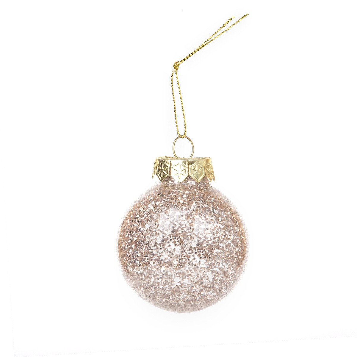 Bola de Glitter Champagne de 6 cm