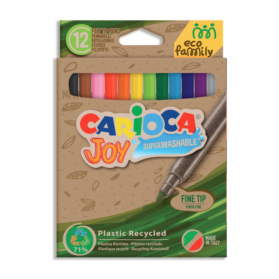 Marcadores de Colores Joy Punta Fina Eco Family Carioca x 12