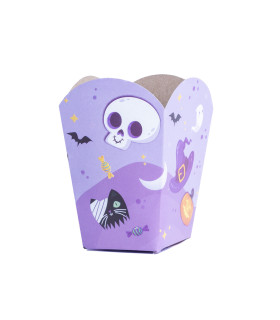 Cajas de Pop Corn Violeta de Halloween x 10