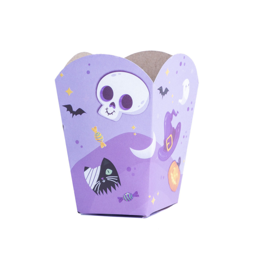 Cajas de Pop Corn Violeta de Halloween x 10