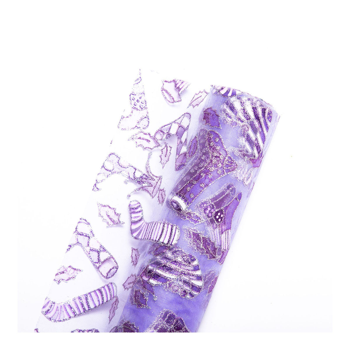 Tela Traslúcida con Medias y Botas Violetas 35 cm x 9 m