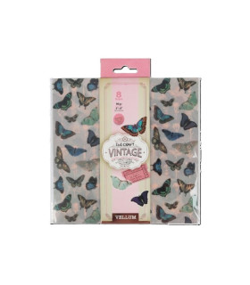 8 Hojas Papel Vellum 20 x 20 cm Vintage Ibicraft