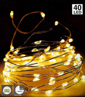 40 luces microLED a pila blanca