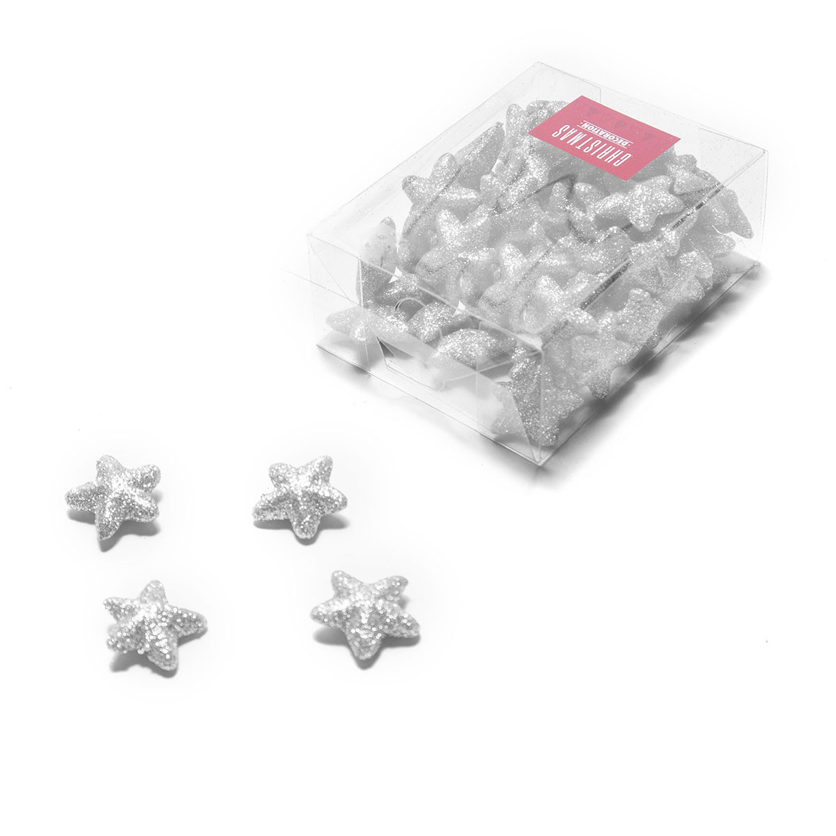 Estrellas plateadas glitter