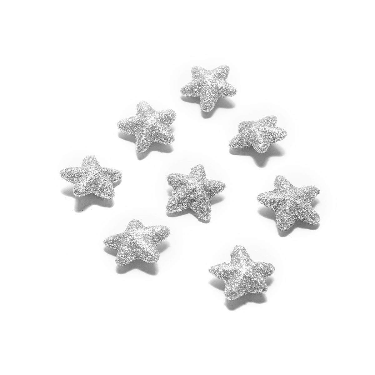 Estrellas plateadas glitter