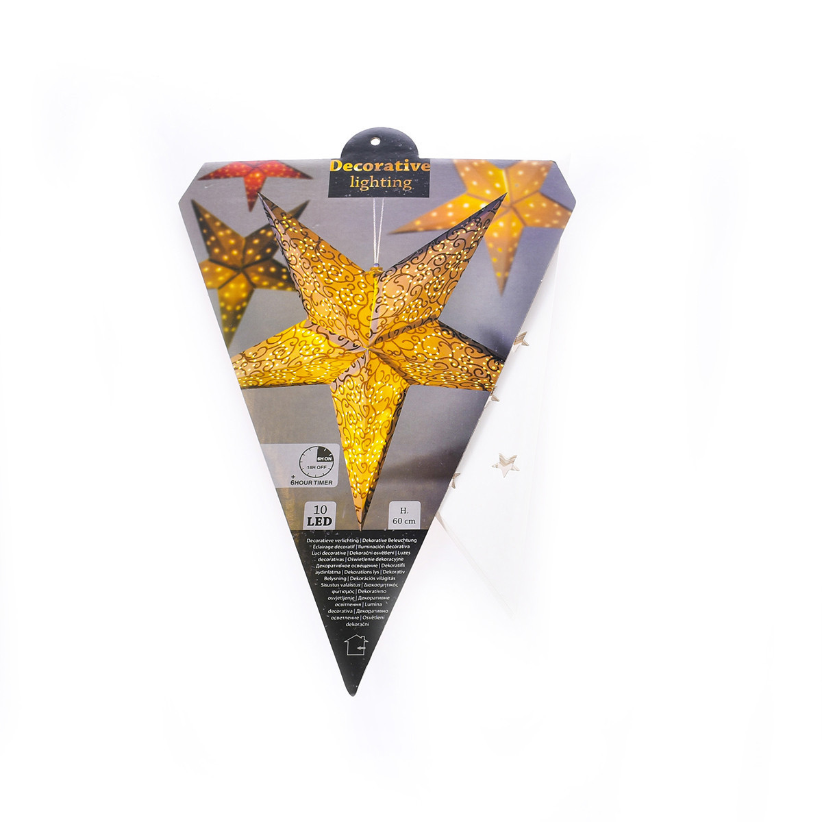 Estrella de Papel blanca con LED 60 cm