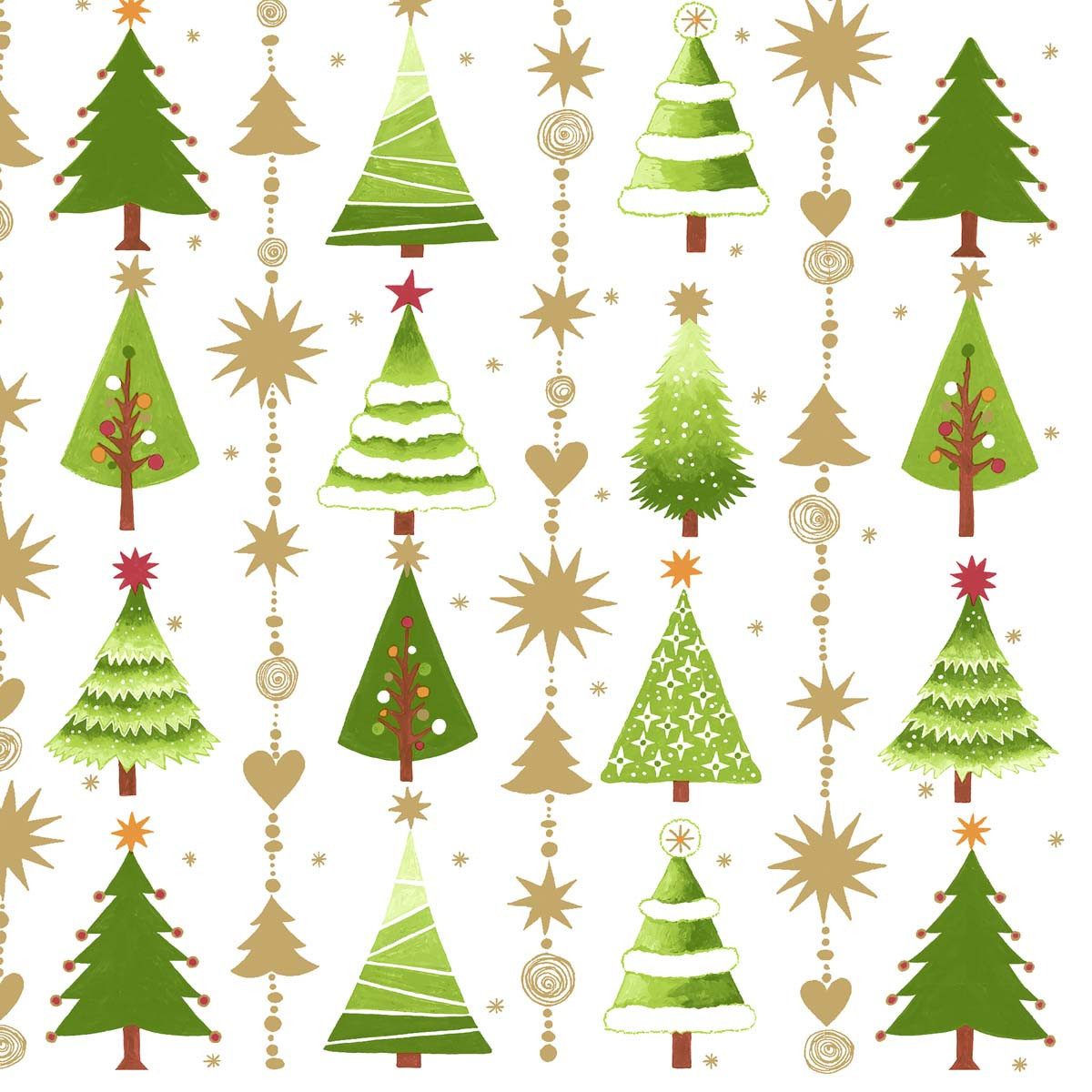 Servilletas 25 x 25 cm Fine Little Trees Xmas