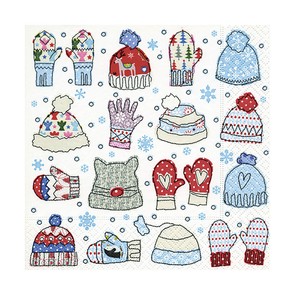 Servilleta 33X33 Mitten And Beanies Xmas