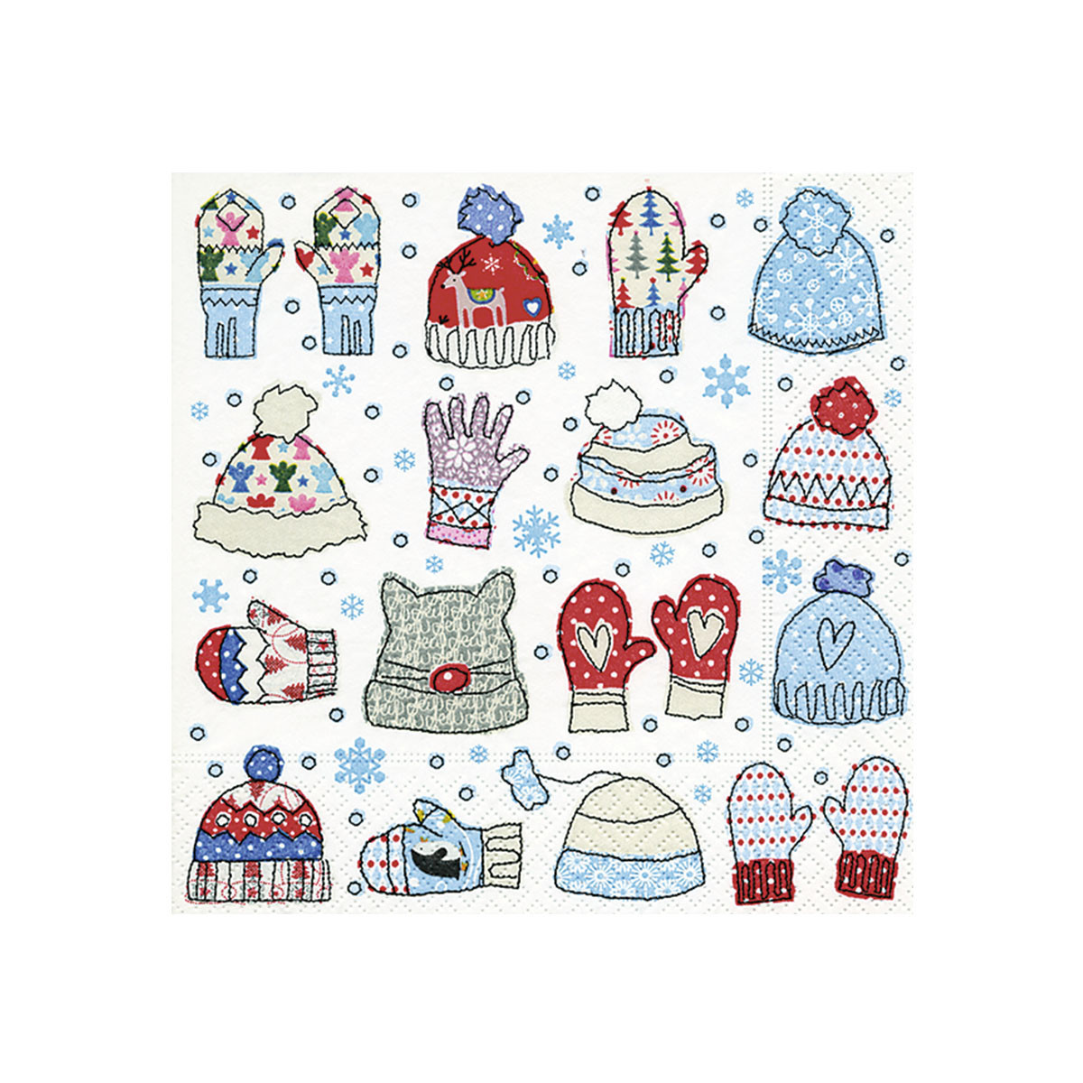 Servilleta 25X25 Mitten And Beanies Xmas
