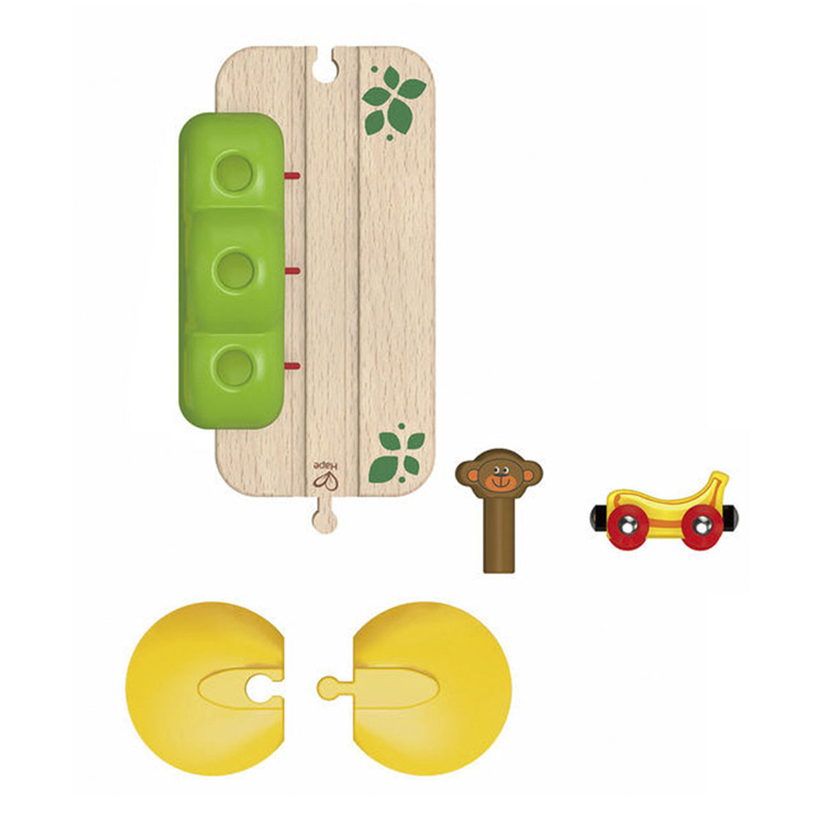 Tren y Vía de Monos Saltarines de Juguete Hape
