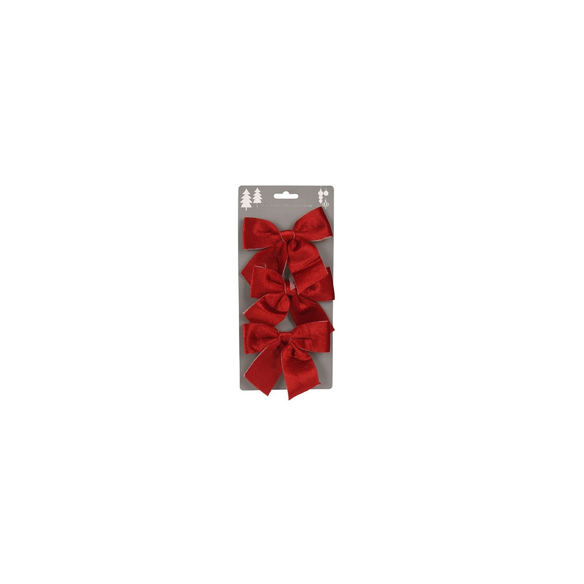 Set de 3 Moños de Terciopelo Rojo 10 cm Alparamis