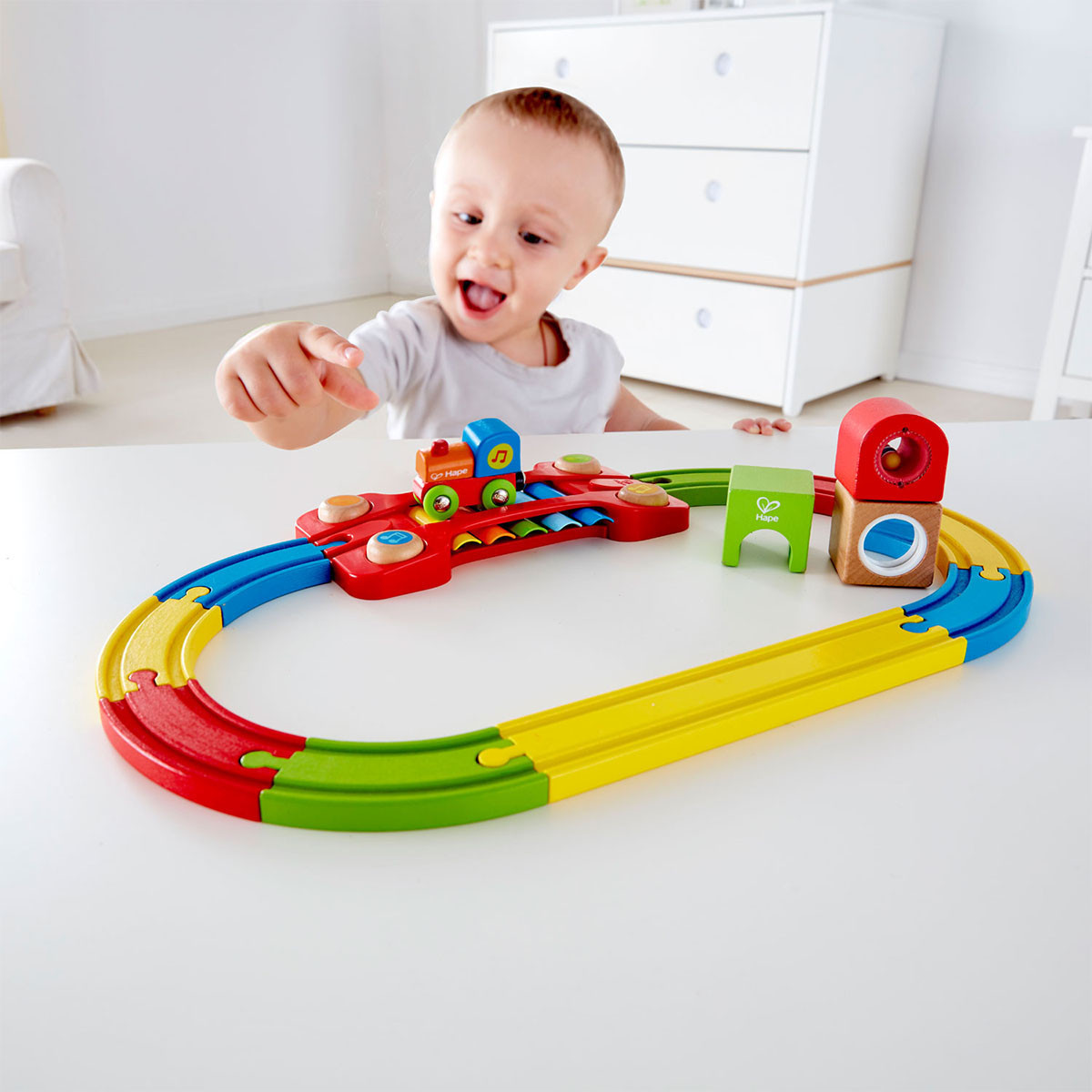 Pista Sensorial para Trenes Hape Juguete Vías Didácticas