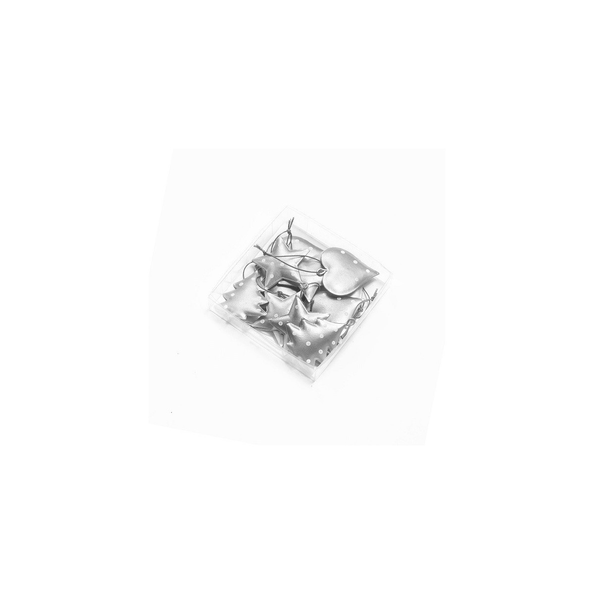 Adorno de Navidad de Metal Plateado con Lunares 5 cm x 12 Alparamis