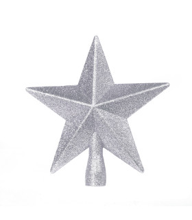 Estrella Punta de Árbol Plateada 19 cm Alparamis