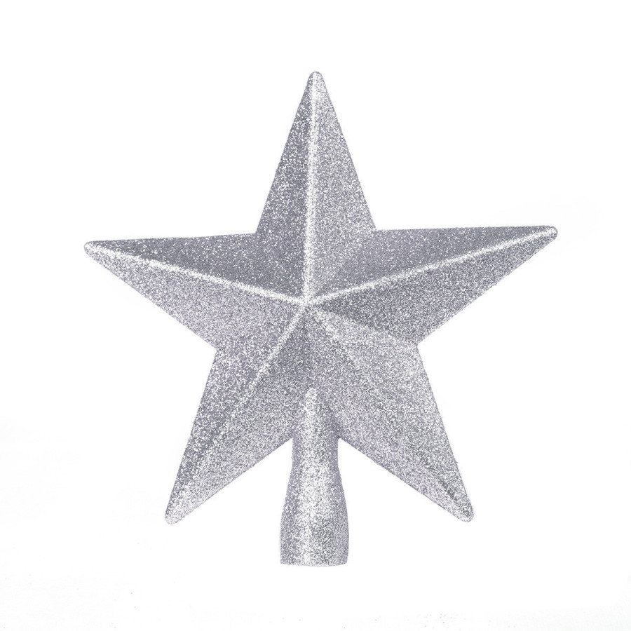 Estrella Punta de Árbol Plateada 19 cm Alparamis