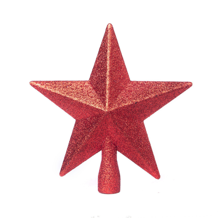 Estrella Punta de Árbol Roja 19 cm Alparamis
