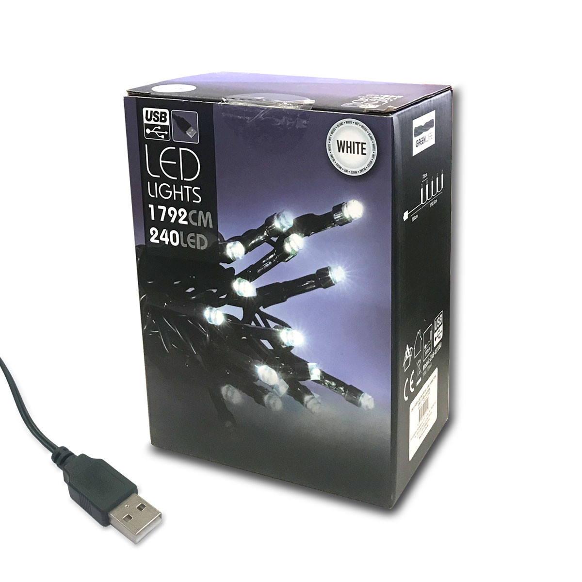 240 Luces LED con puerto USB Blanca Alparamis
