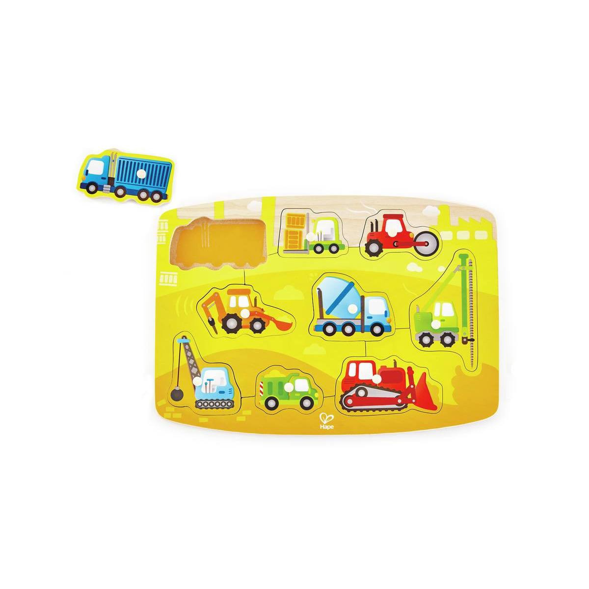 Puzzle 10 Piezas Vehiculos De Construccion Hape