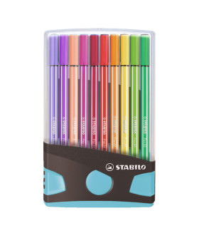 Marcadores Pen 68 Color Parade Estuche Celeste Stabilo x 20