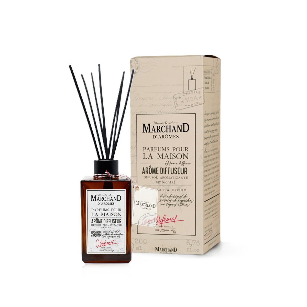 Difusor Ambiental Marchand D Aromes Bergamota y Orquídea 200 ml