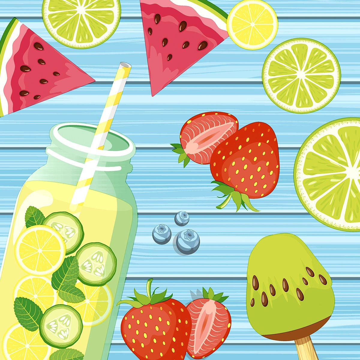 Servilletas 33x33 Summer Fruits