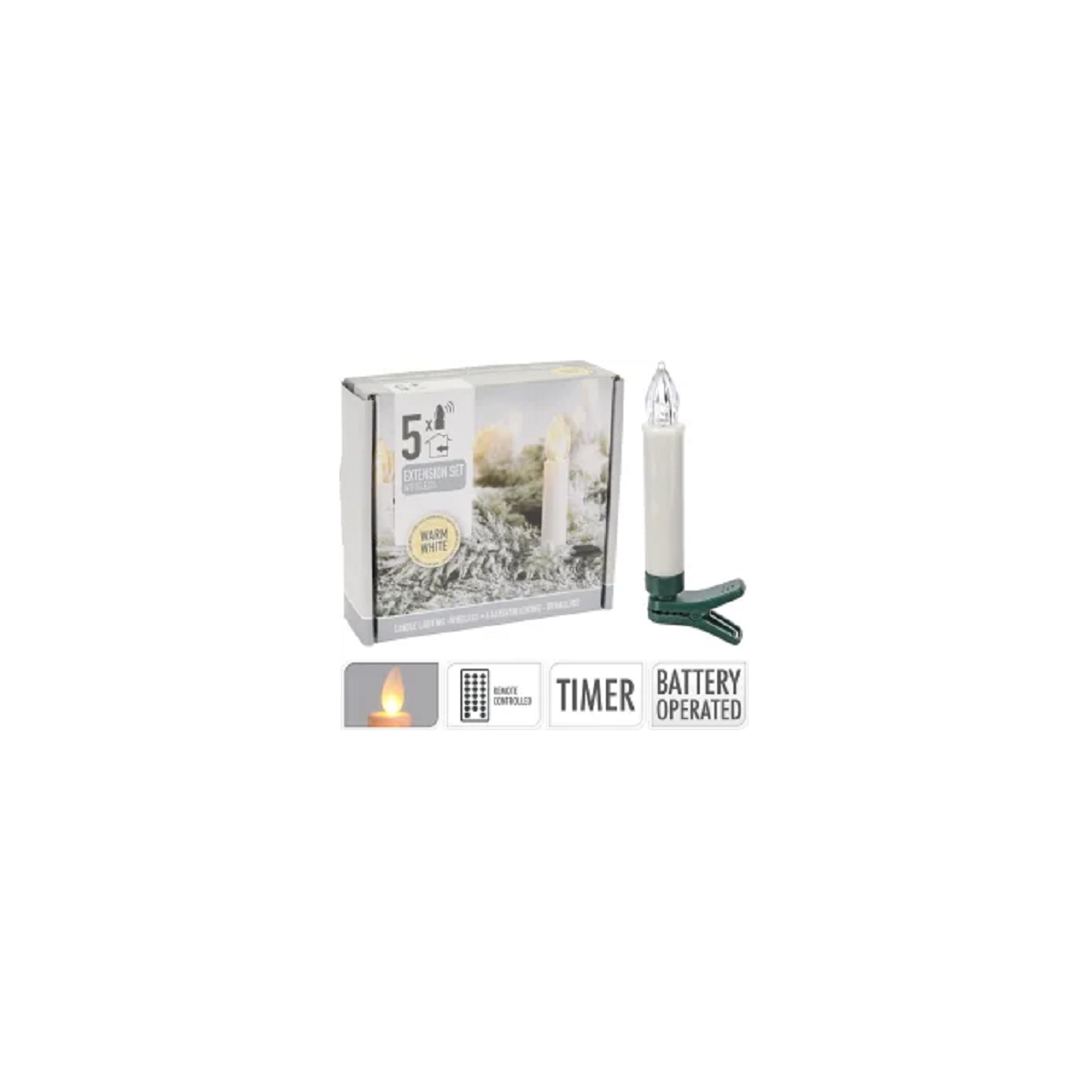 Extencion de 5 Velas Marfil con Timer Alparamis