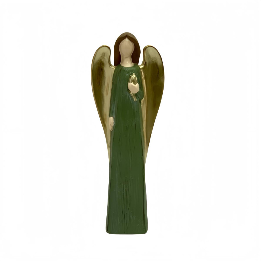 Adorno de Navidad Ángel de Cerámica Verde 27 cm Alparamis