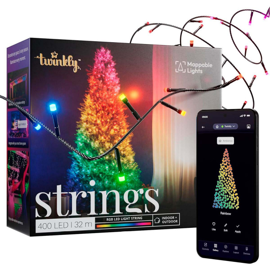 400 Luces LED Decorativas Inteligentes String Twinkly con Enchufe