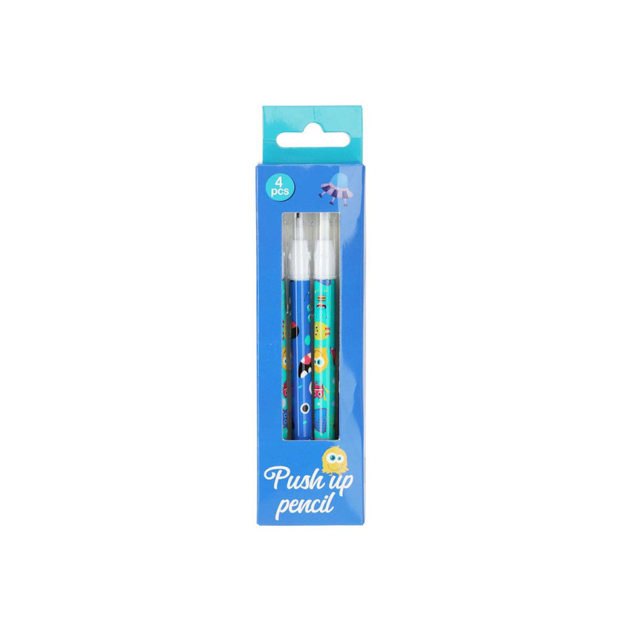 Set de 4 Lápices Push Up Monsters Alparamis