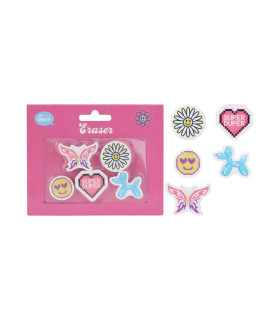 Set de 5 Gomas de Borrar Butterfly Alparamis