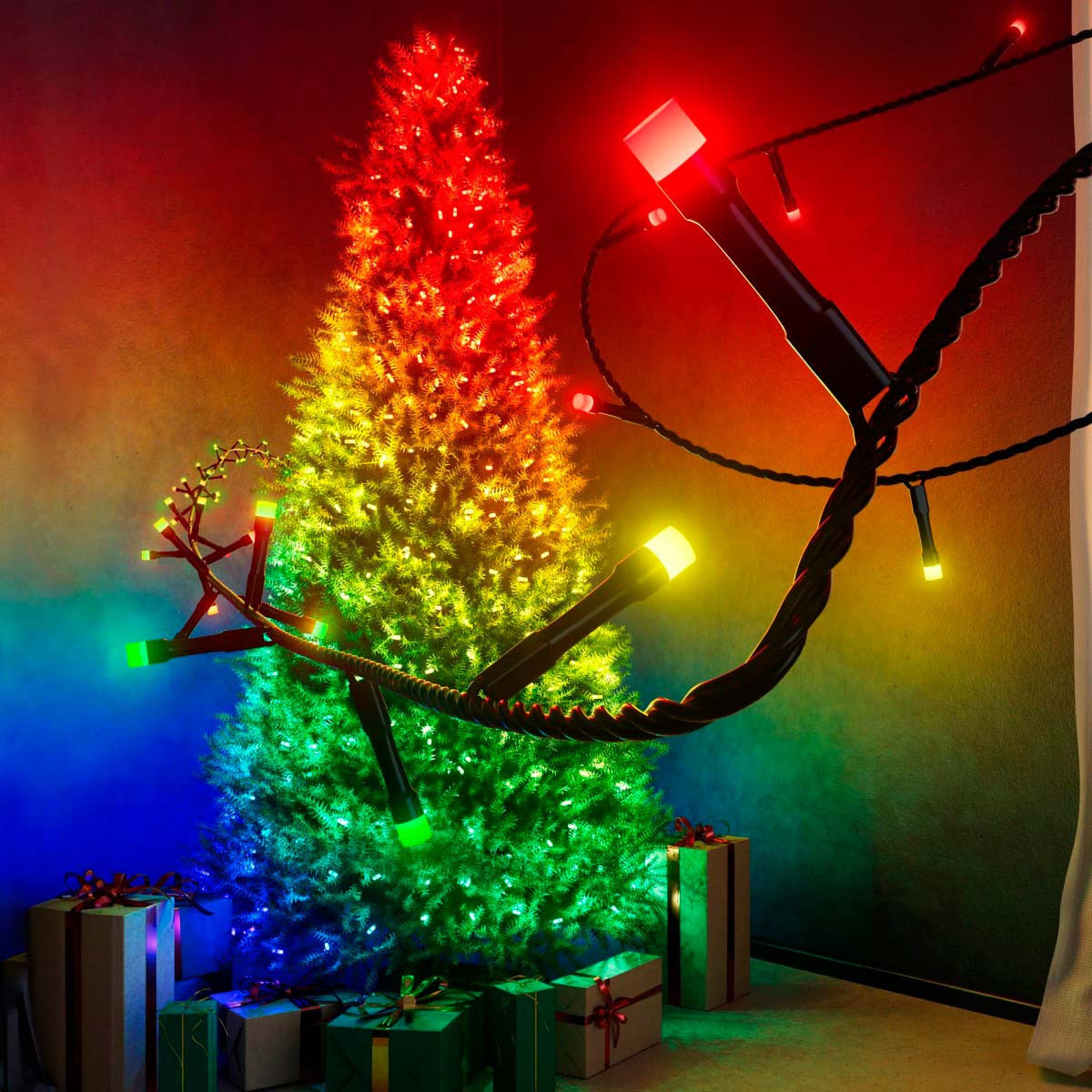 600 Luces LED Decorativas Inteligentes String Twinkly con Enchufe