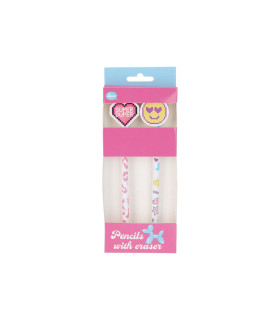 Set de 2 Lápices con Goma de Borrar Butterfly Alparamis
