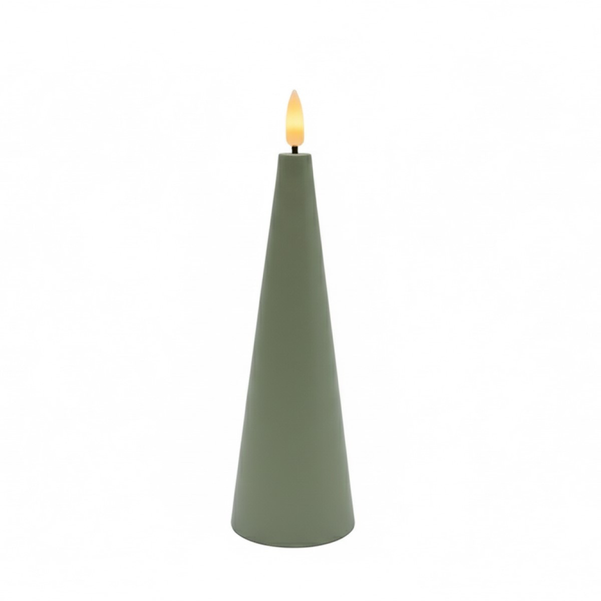 Vela Cónica LED Verde Seco 17.5 cm Alparamis
