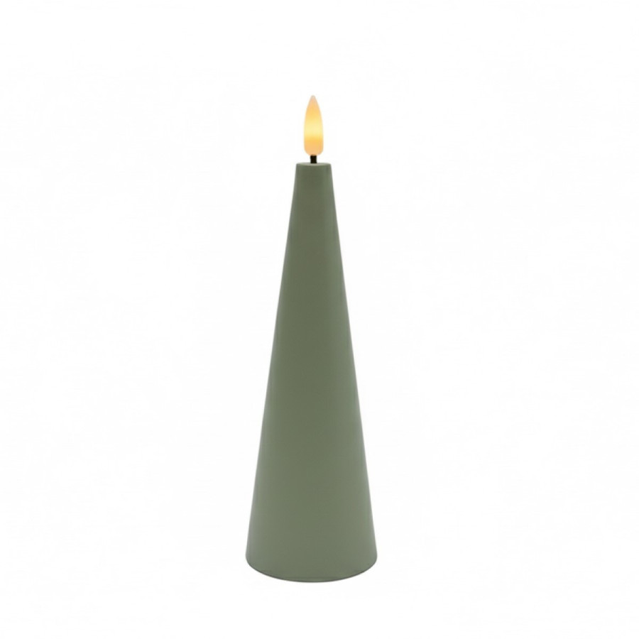 Vela Cónica LED Verde Seco 17.5 cm Alparamis