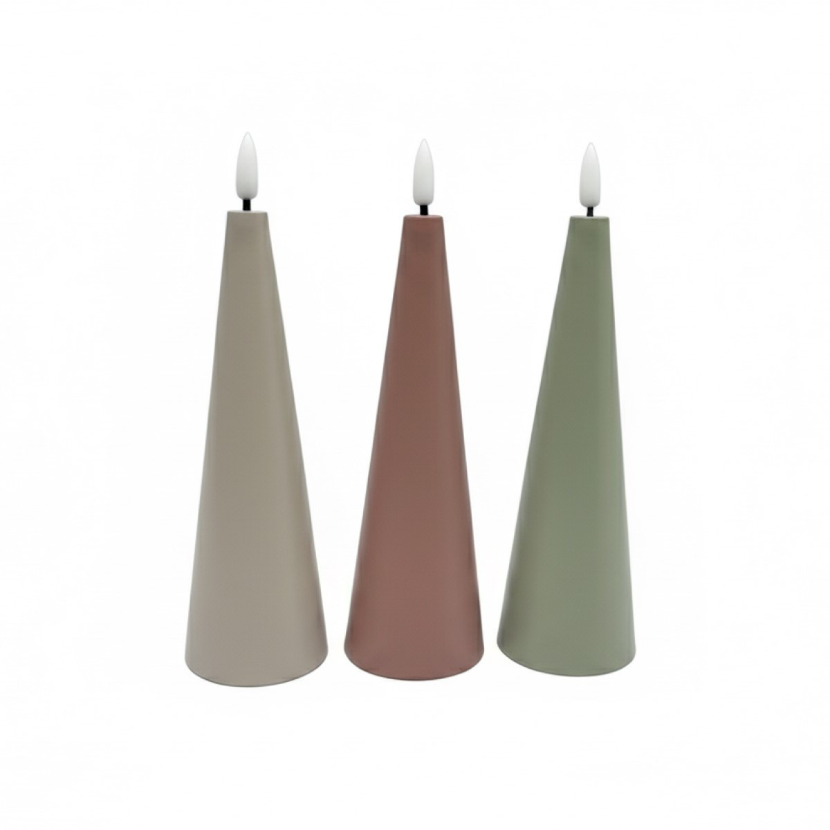 Vela Cónica LED Verde Seco 17.5 cm Alparamis